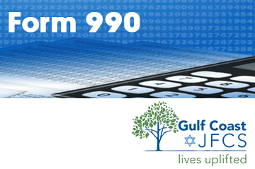 Banner: "Gulf Coast JFCS Strategic Plan & Goals 2020-2023"