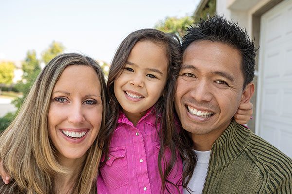multiracial happy family with child