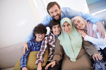 Happy Afghan Muslim family